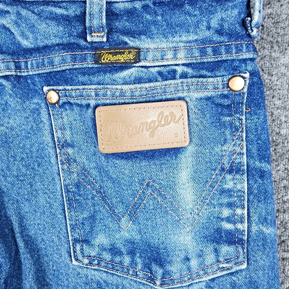 Wrangler 936PWD Cowboy Cut Jeans Mens 33x32 Blue‎ Slim Fit Straight Leg Denim